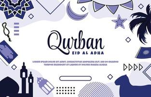 fundo de cartão de presente de memphis evento islâmico eid adha mubarak vetor