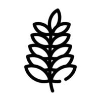 ilustração em vetor preto de ícone de linha de ramo de planta
