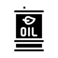 barril de óleo glifo ícone ilustração vetorial preto vetor