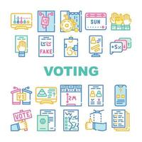 vetor de conjunto de ícones de coleção de votação e eleições