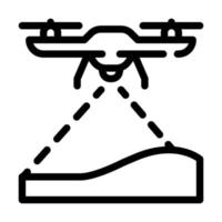 drone rastejando ilustração vetorial de ícone de linha de solo vetor
