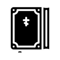 livro da bíblia glifo ícone ilustração vetorial preto vetor