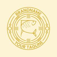 conceito de logotipo de peixe minimalista. criativo, vintage, linha e estilo elegante. adequado para logotipo, ícone, símbolo e sinal vetor