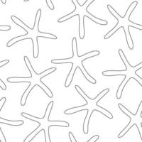padrão sem emenda com estrela do mar. contorno preto. ilustração vetorial de fundo branco. vetor