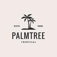 ilustração vetorial de design de logotipo de praia de palmeira vetor