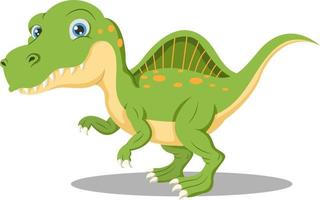 dinossauro de espinossauro verde engraçado dos desenhos animados