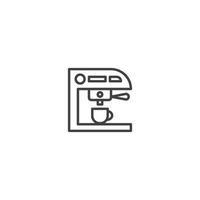 ícone de linha de máquina de café expresso. sinal de estilo linear para conceito móvel e web design. ícone de vetor de contorno. símbolo, ilustração do logotipo. gráfico vetorial