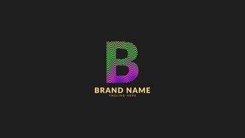 letra b logotipo colorido abstrato ondulado arco-íris para marca de empresa criativa e inovadora. elemento de design de vetor de impressão ou web