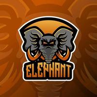 design de logotipo de esport de mascote de elefante. vetor