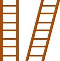 escadas de madeira marrom. subir ao nível superior. vetor