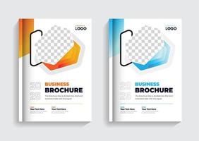 layout de tema de capa de livro de capa de folheto corporativo colorido vetor