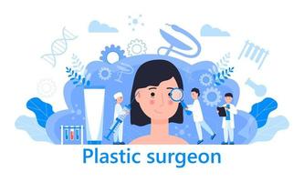 vetor de conceito de cirurgião plástico. indústria da beleza, injeções de beleza e ilustração de procedimentos de rejuvenescimento.