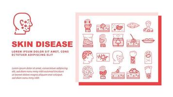 vetor de cabeçalho de pouso de doença de pele problema de saúde humana