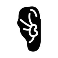 ilustração em vetor de ícone de glifo de orelha de boxeador de lutador quebrado