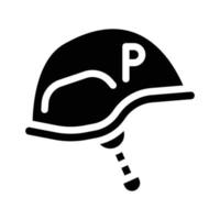 ilustração em vetor ícone de glifo de capacete de jornalismo militar