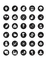 conjunto de ícones de natureza 30 isolado no fundo branco vetor
