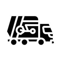ilustração vetorial de ícone de glifo de caminhão de lixo vetor