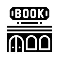ilustração em vetor ícone glifo de construção de livraria