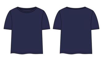 camiseta tops modelo de desenho plano de moda técnica vector marinha cor modelo para senhoras e bebés