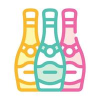 garrafas de champanhe cor ícone ilustração vetorial sinal vetor