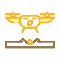 ilustração vetorial de ícone de cor de plantio de agricultura de drone vetor