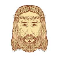 desenho de rosto de jesus com coroa de espinhos