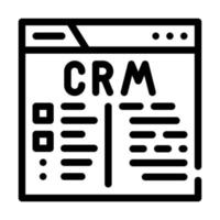 sinal de ilustração vetorial de ícone de linha do sistema crm vetor