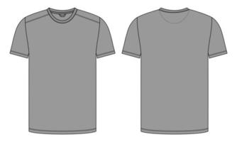 camisa de manga curta t-shirt técnica de moda desenho plano vetor modelo de cor cinza