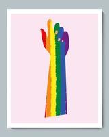 mão do arco-íris. símbolo de gênero lgbt vetor