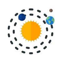 planetas orbitando o sol ícone multicolorido plano vetor