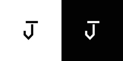 design de logotipo de iniciais de letra tj moderno e exclusivo vetor
