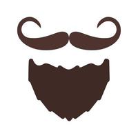 barba e bigode eu ícone multicolorido plano vetor