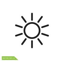 ilustração de design de logotipo de vetor de ícone de sol