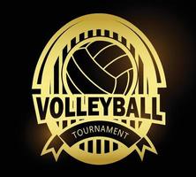 ilustração do logotipo ou símbolo de voleibol dourado vetor