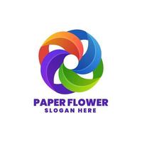 logotipo de flor de papel, estilo gradiente colorido vetor