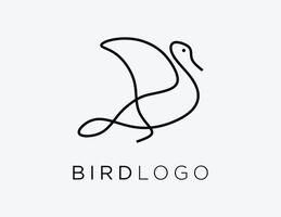estilo de arte de linha de design de logotipo de pássaro. vetor