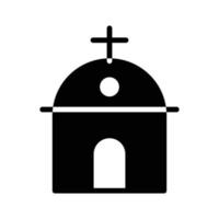 ícone de estilo sólido de construção de igreja, religião cristã. desenhos vetoriais adequados para sites, aplicativos, aplicativos. vetor