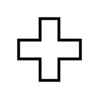 cruz médica ilustrada em um fundo branco vetor