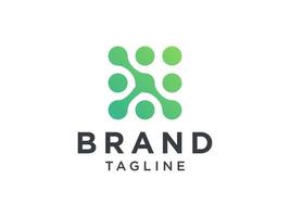 logotipo da letra inicial t. estilo linear de forma geométrica verde isolado no fundo branco. utilizável para logotipos de negócios e branding. elemento de modelo de design de logotipo de vetor plana.
