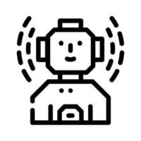 ilustração em vetor ícone de linha de personagem de fantasia robô