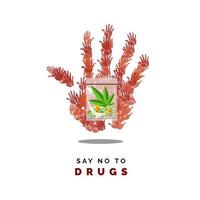 diga não à ilustração vetorial de drogas vetor