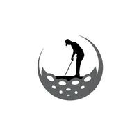 modelo de design de logotipo de esporte de golfe, logotipo de clube de ouro vetor