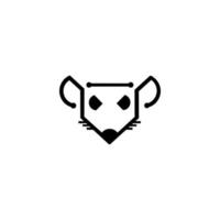 inspiração de design de logotipo de arte de mouse de cabeça, isolado no fundo branco, design plano, vetor