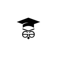 ilustração de design de logotipo de educação coruja, imagem do professor. ilustração de estudante. estudando ícone. vetor