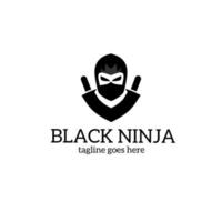 gráfico de ilustração vetorial do logotipo do modelo ninja preto vetor