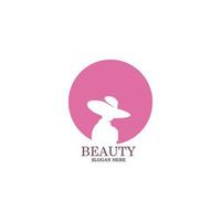 logotipo de beleza com fundo branco, ícone de conceito de logotipo de cabelo de spa de cosméticos de salão de beleza, vetor