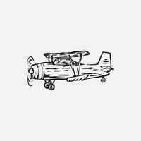 ilustração de desenho de mão de aeronaves vetor
