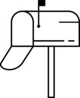 ilustração em vetor plana de linha fina de ícone de caixa de correio