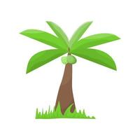 vetor de ilustração de elemento de árvore de coco. design de ilustração plana