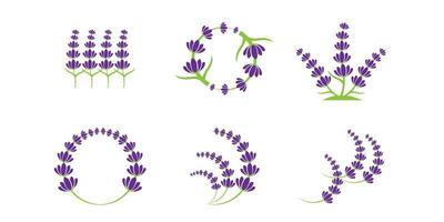logotipo de vetor de ícone livre de flor de lavanda simples